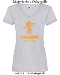 Damen T-Shirt mit V Ausschnitt Pineapple Swinger Planet