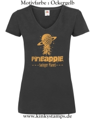 Damen T-Shirt mit V Ausschnitt Pineapple Swinger Planet