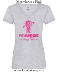 Damen T-Shirt mit V Ausschnitt Pineapple Swinger Planet