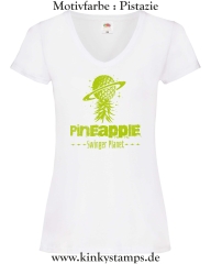 Damen T-Shirt mit V Ausschnitt Pineapple Swinger Planet