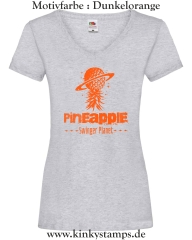 Damen T-Shirt mit V Ausschnitt Pineapple Swinger Planet