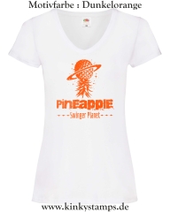 Damen T-Shirt mit V Ausschnitt Pineapple Swinger Planet
