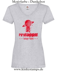 Damen T-Shirt mit V Ausschnitt Pineapple Swinger Planet