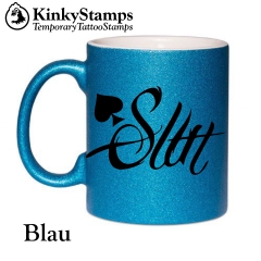 Queen of Spade Slut Glitzertasse