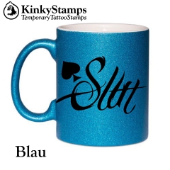 Queen of Spade Slut Glitzertasse