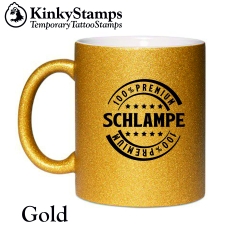 Premium Schlampe Glitzertasse